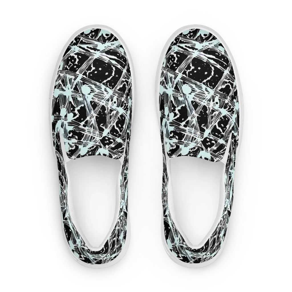 Polar Static on Men's Slip-On Canvas Shoes — Front