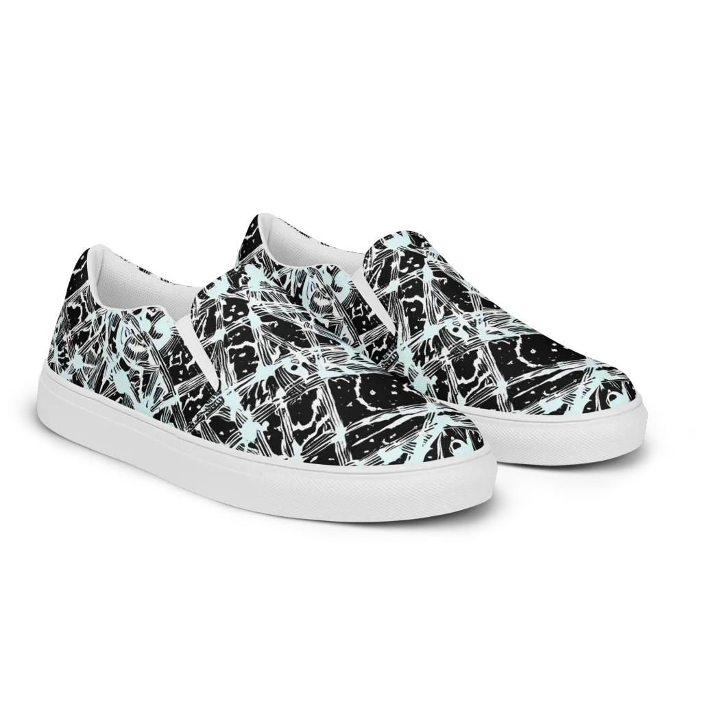 Polar Static on Men's Slip-On Canvas Shoes — Right Front