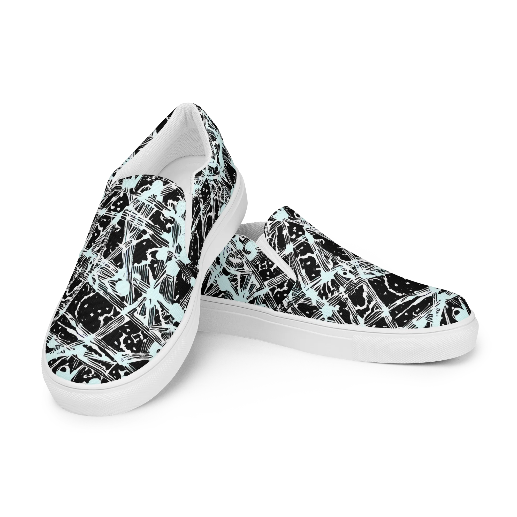 Polar Static on Men's Slip-On Canvas Shoes — Left Front