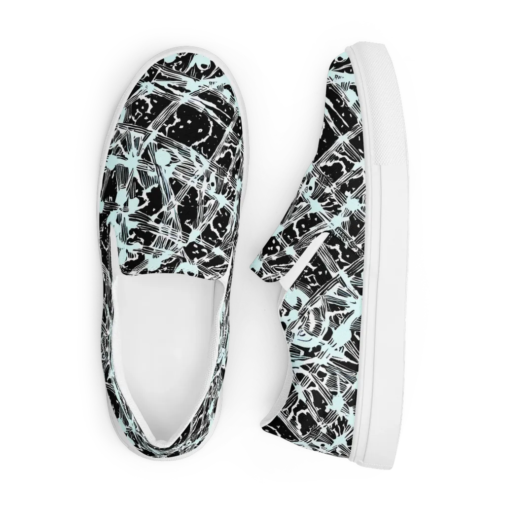Polar Static on Men's Slip-On Canvas Shoes — Front