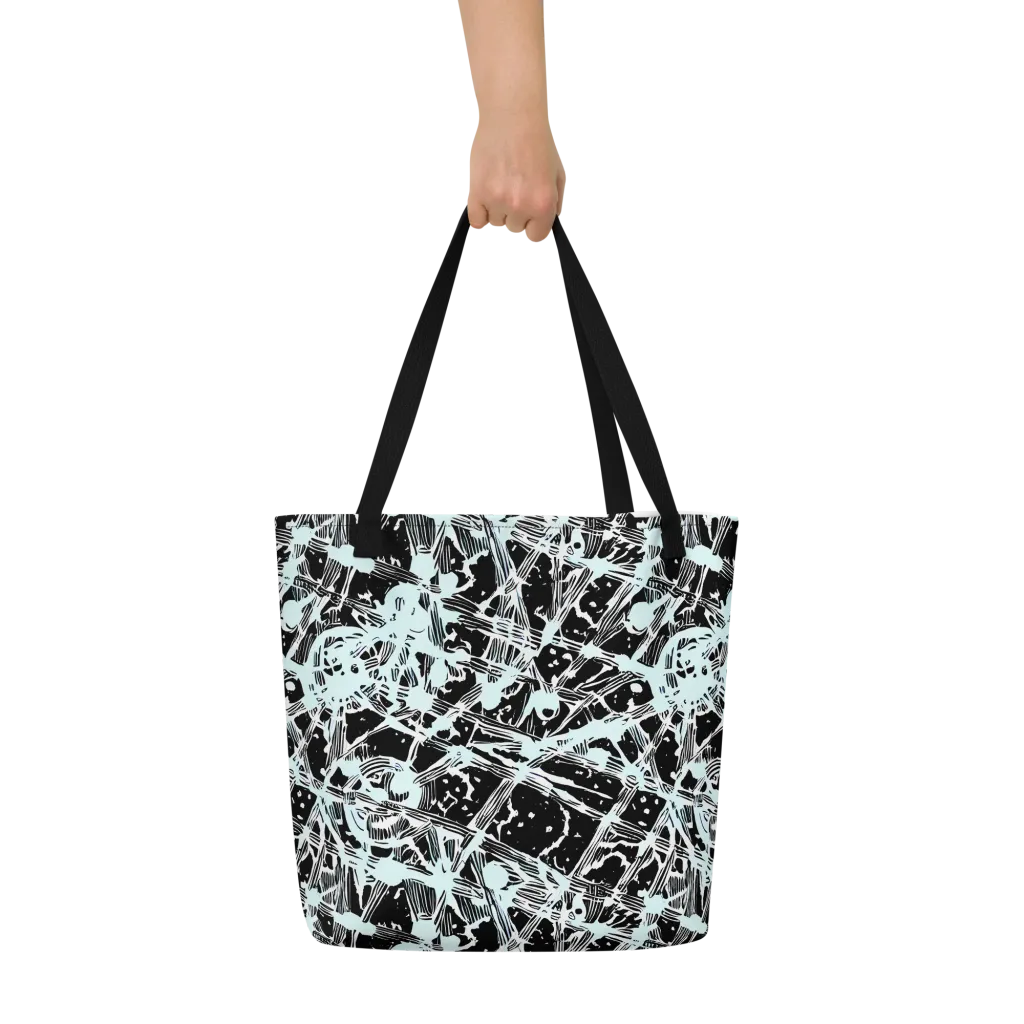 Polar Static on Large Tote Bag W/ Pocket — Front