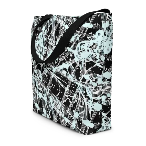 Polar Static on a Large Tote Bag W/ Pocket