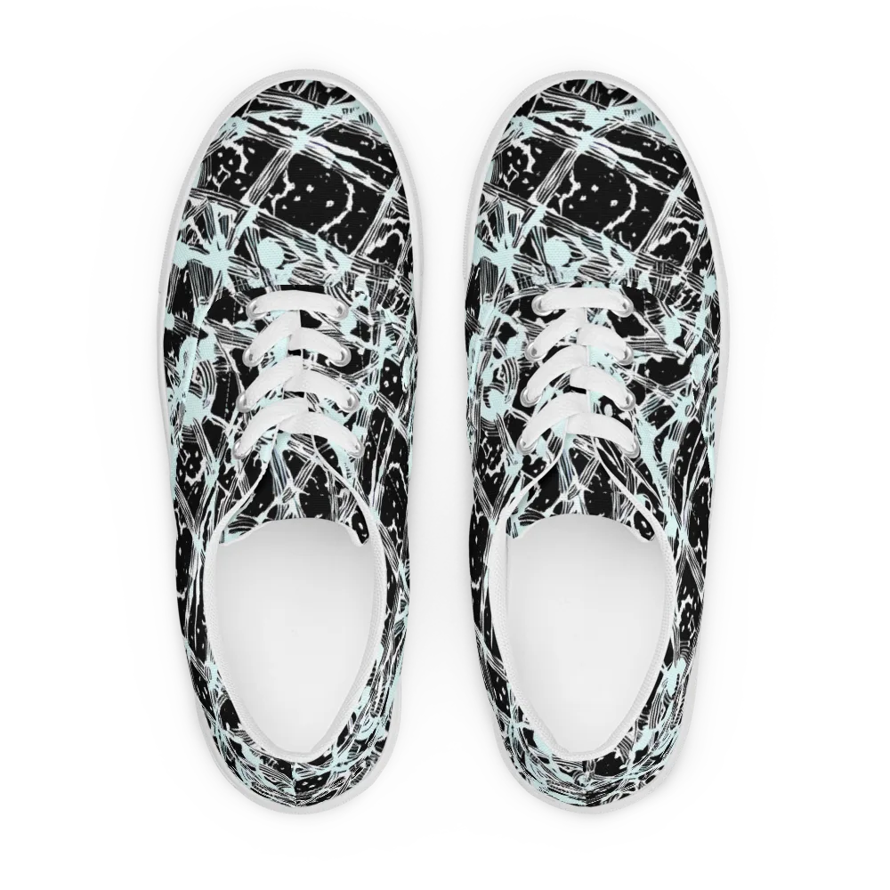Polar Static on Men's Lace-Up Canvas Shoes — Front