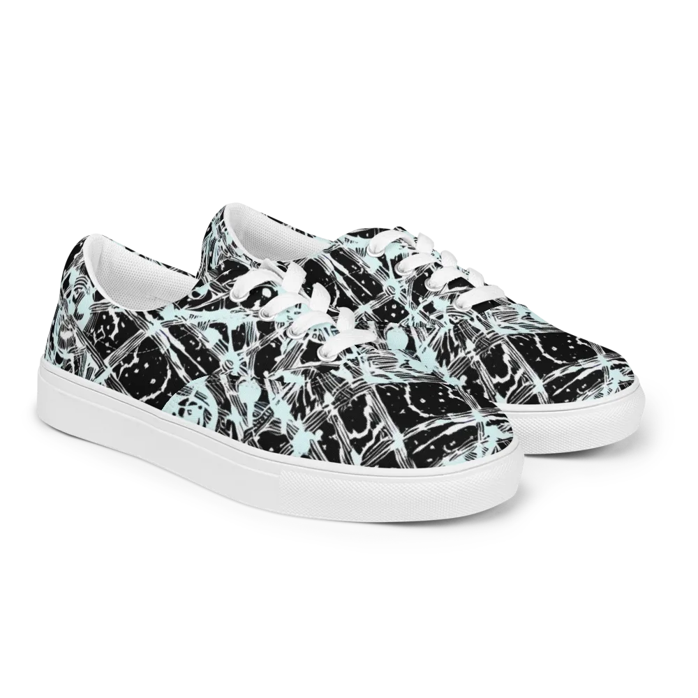 Polar Static on Men's Lace-Up Canvas Shoes — Right Front