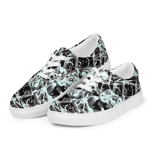 Polar Static on a Men's Lace-Up Canvas Shoes
