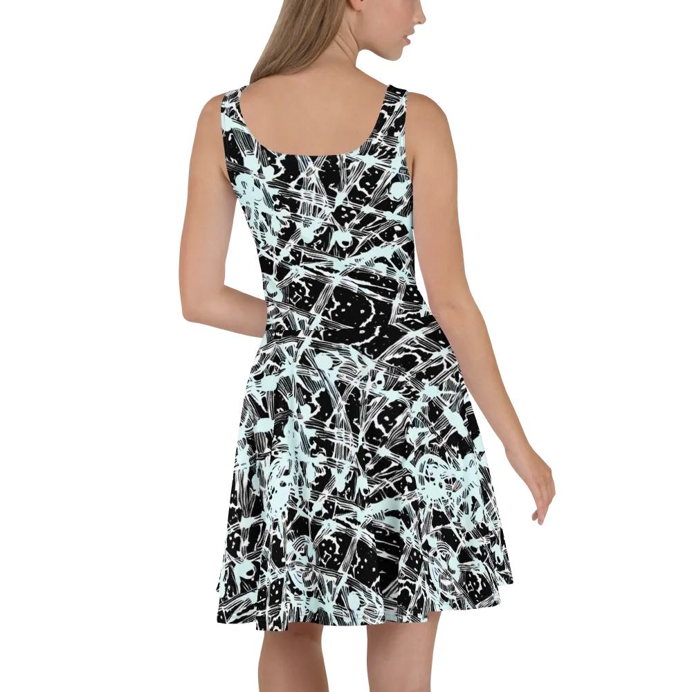 Polar Static on Skater Dress — Back