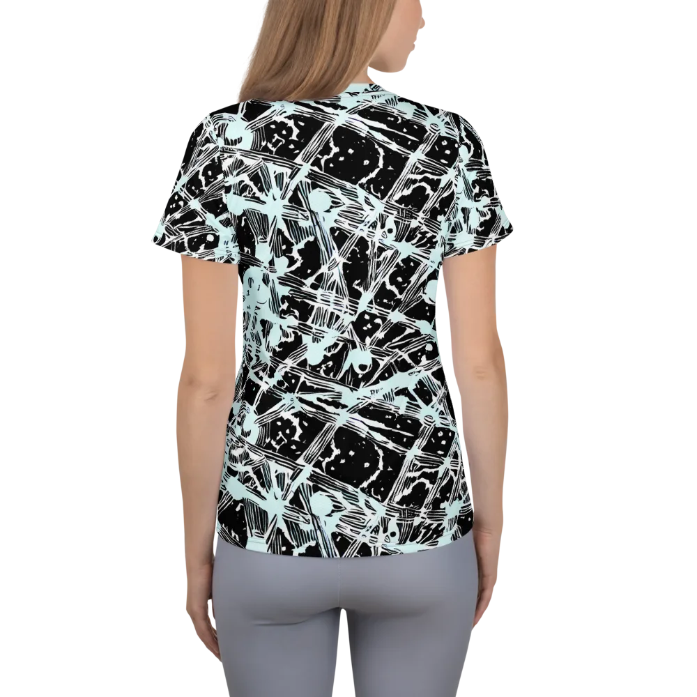 Polar Static on Women's Athletic T-Shirt — Back