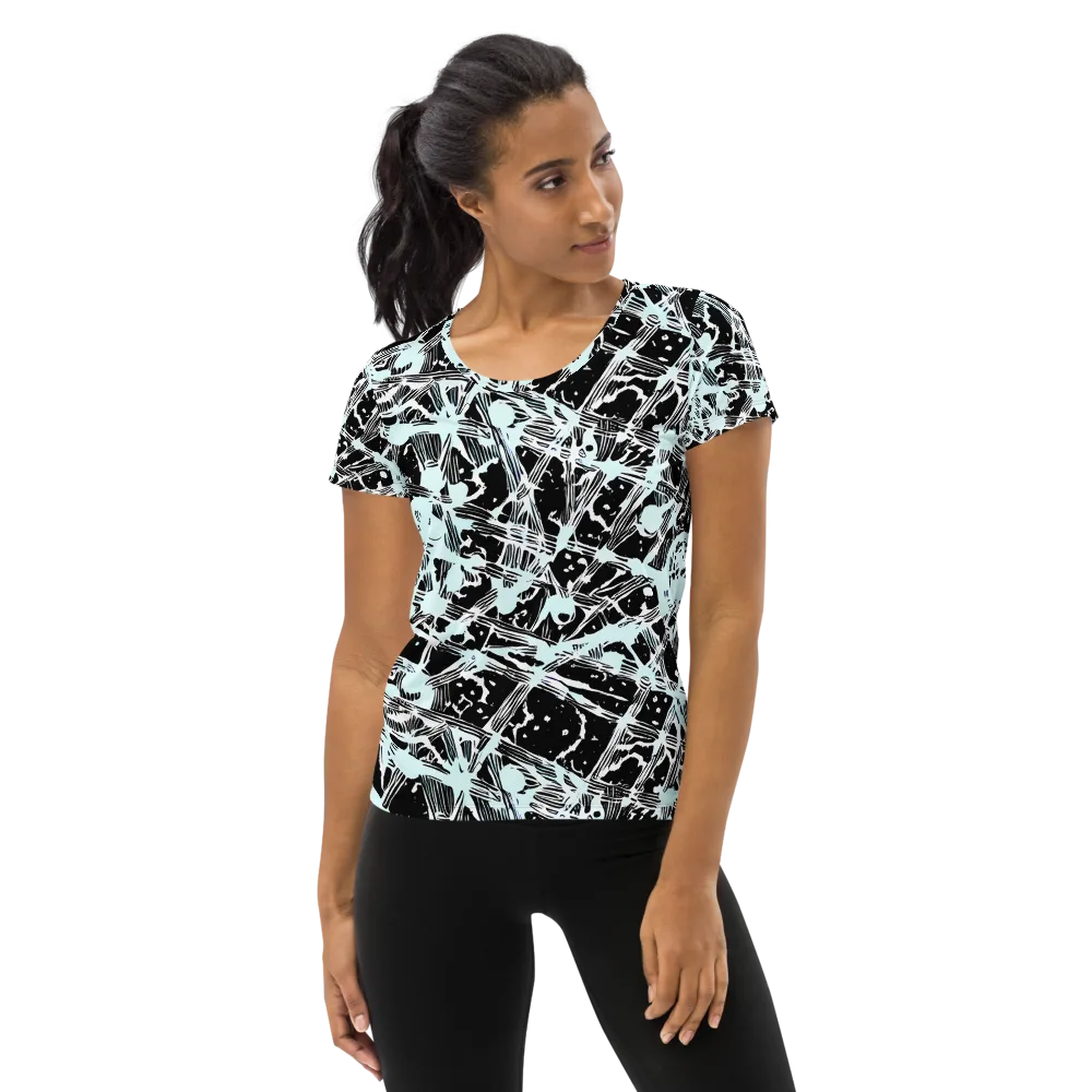 Polar Static on Women's Athletic T-Shirt — Front