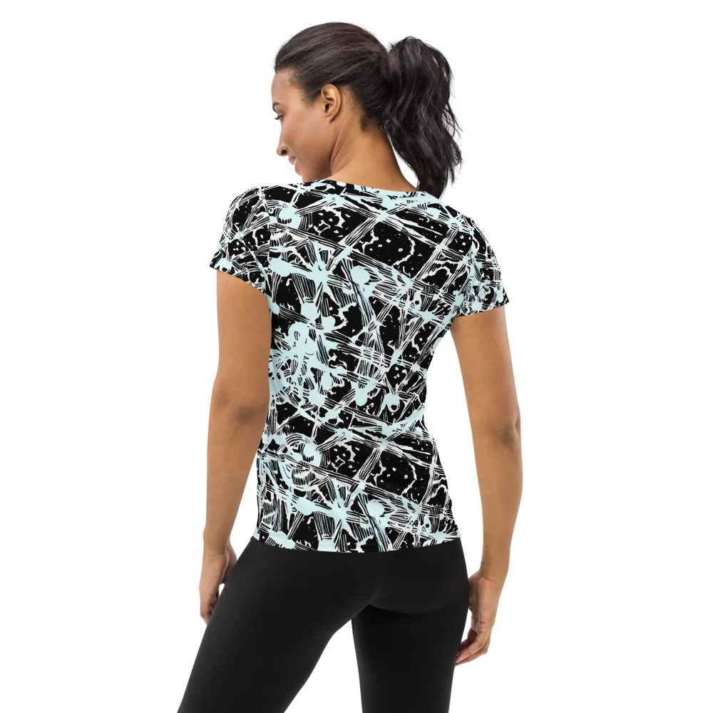 Polar Static on Women's Athletic T-Shirt — Back