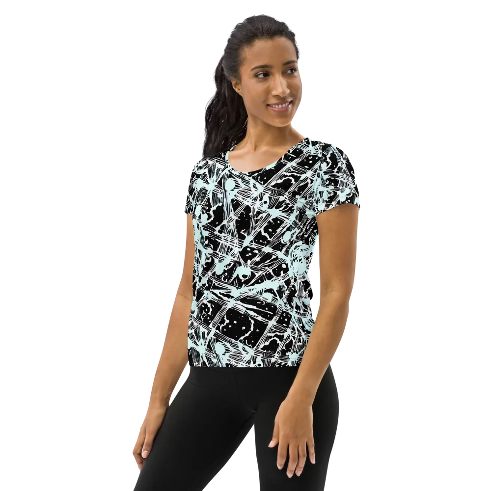 Polar Static on Women's Athletic T-Shirt — Left