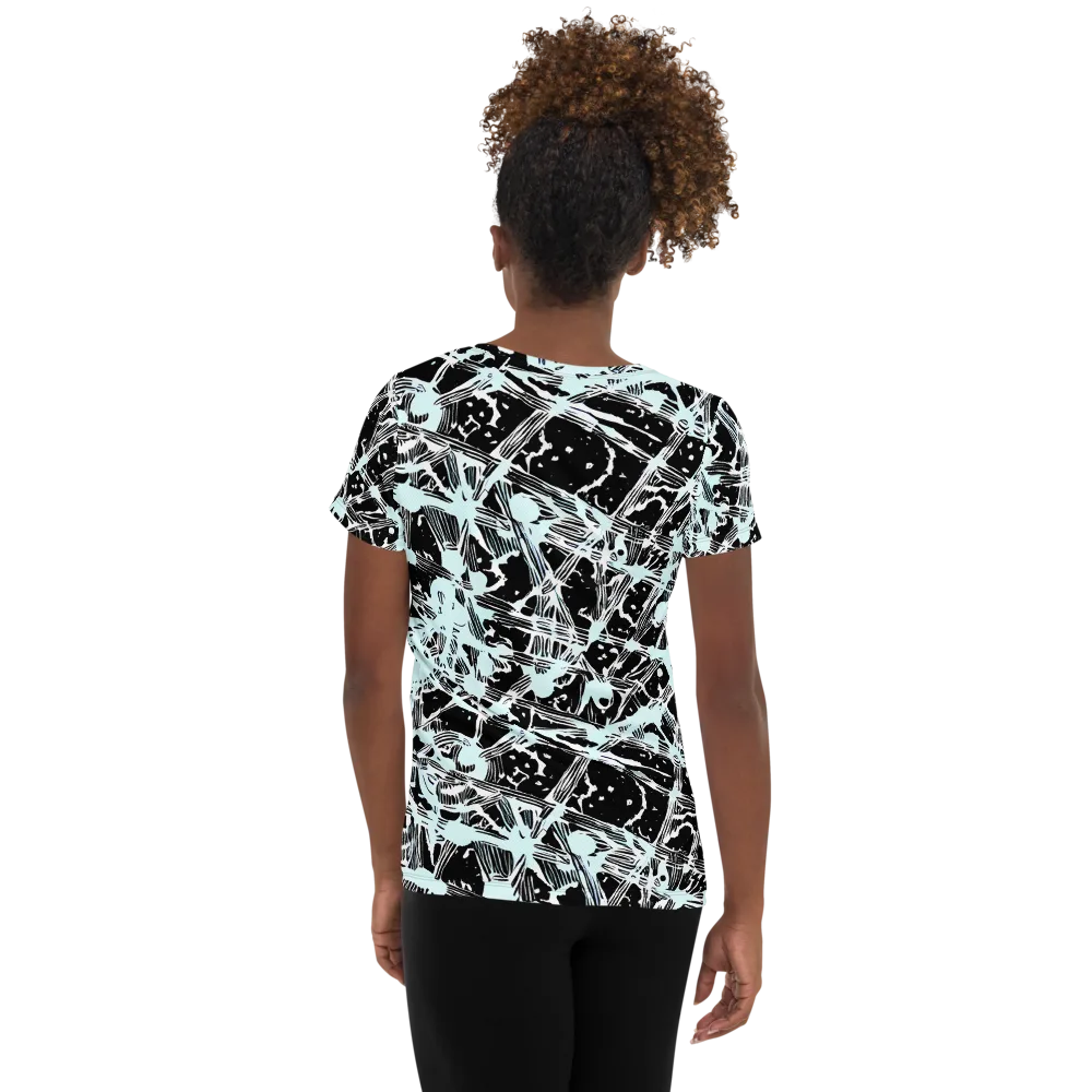 Polar Static on Women's Athletic T-Shirt — Back