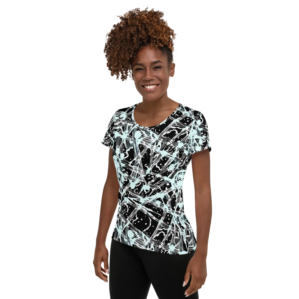 Polar Static on Women's Athletic T-Shirt — Left