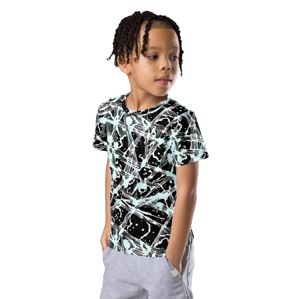 Polar Static on Kids Crew Neck T-Shirt — Left Front
