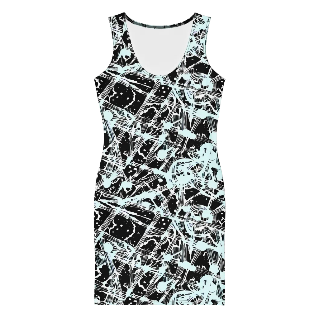 Polar Static on Bodycon Dress — Front
