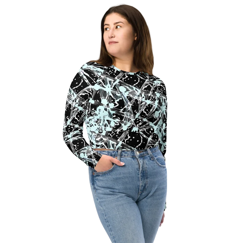 Polar Static on Long Sleeve Crop Top — Front