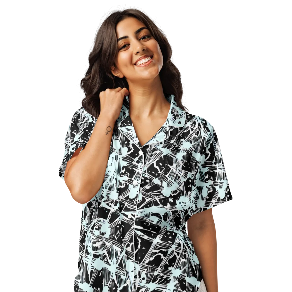 Polar Static on Women's Short Sleeve Pajama Top — Front