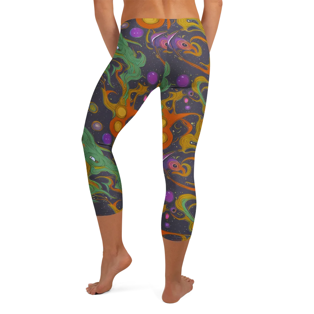 Stellar Marbling on Capri Leggings — Back