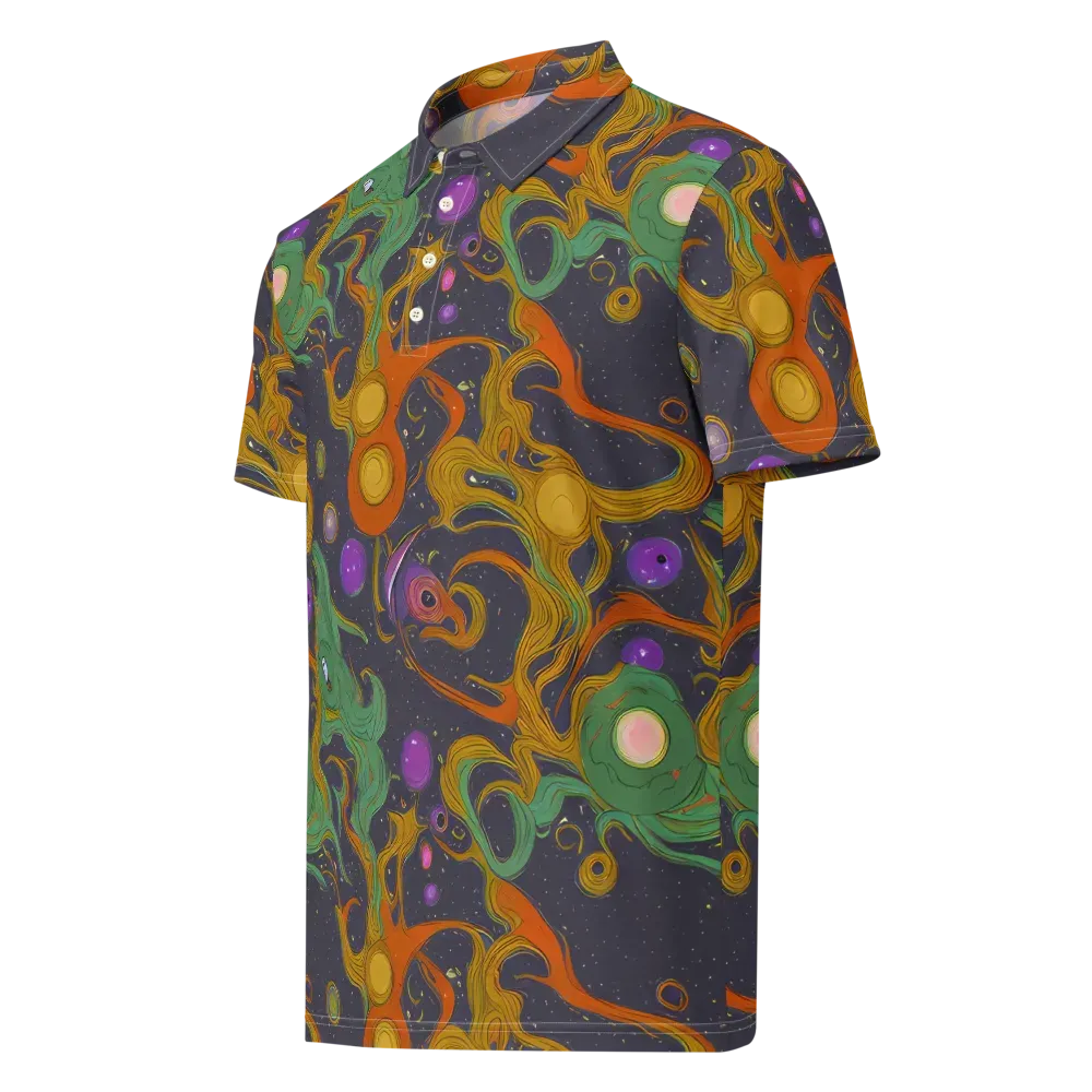 Stellar Marbling on Men's Slim Fit Polo Shirt — Left Front