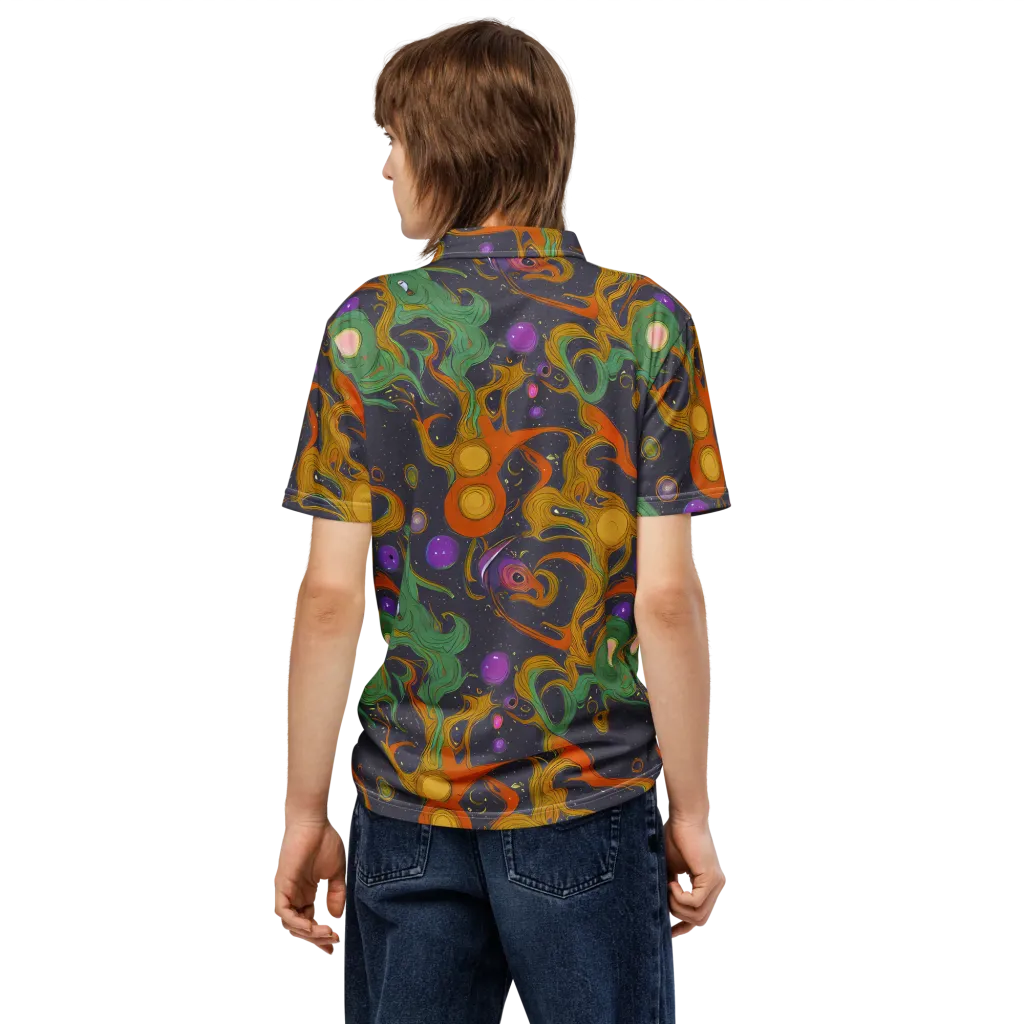 Stellar Marbling on Men's Slim Fit Polo Shirt — Back