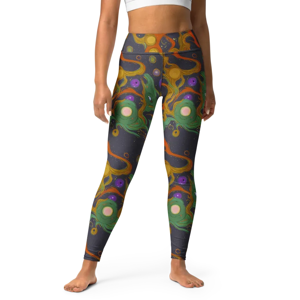Stellar Marbling on Yoga Leggings — Front