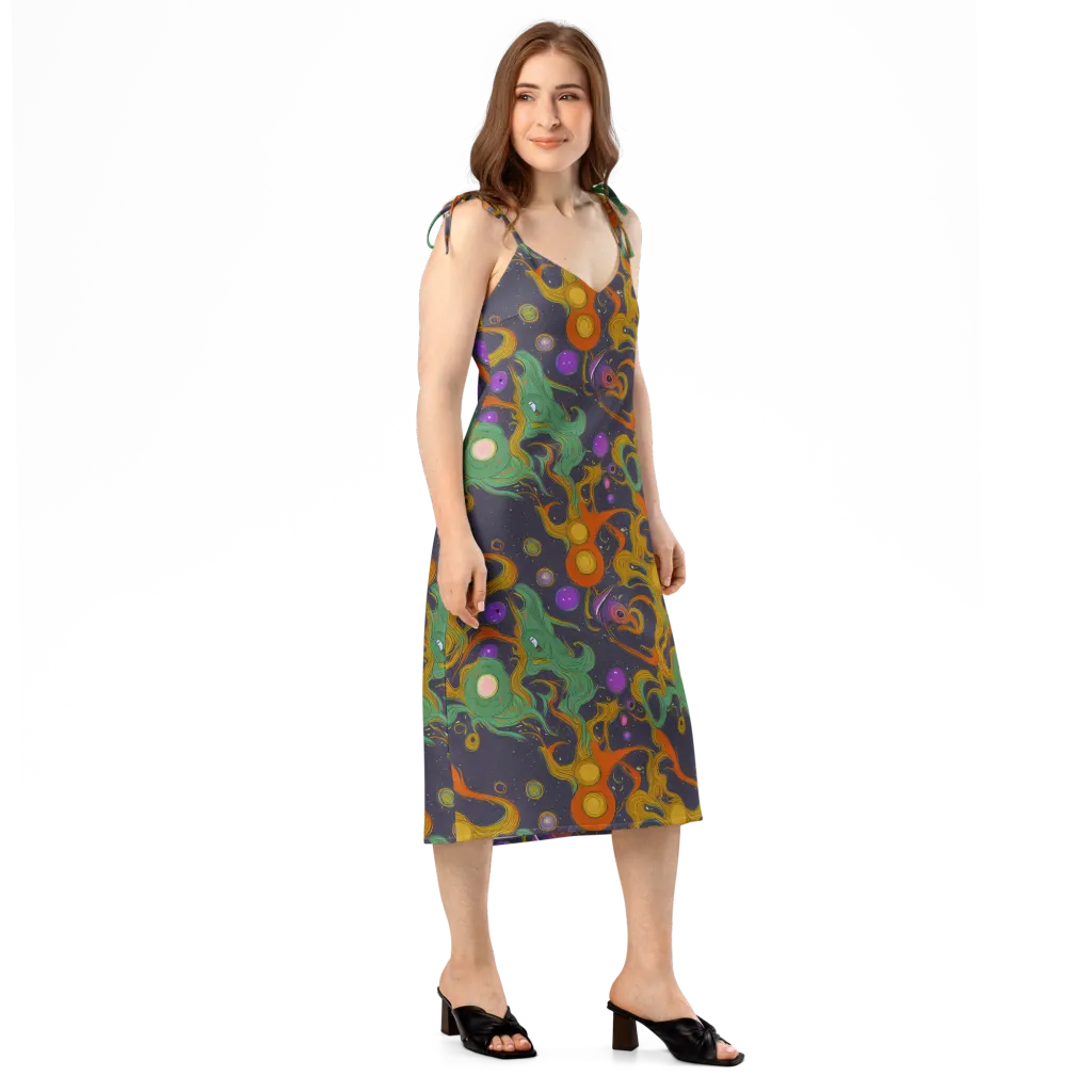 Stellar Marbling on Slip Dress — Right Front