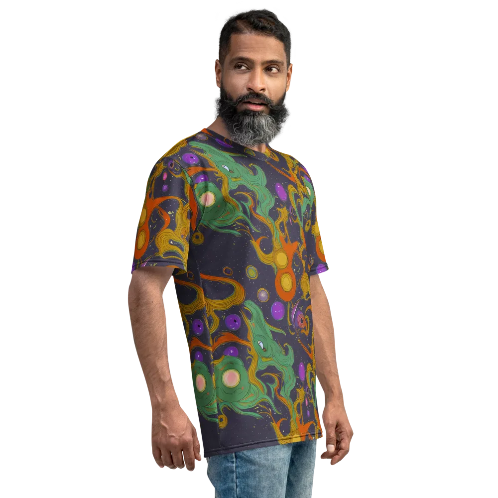 Stellar Marbling on Men's Crew Neck T-Shirt — Right