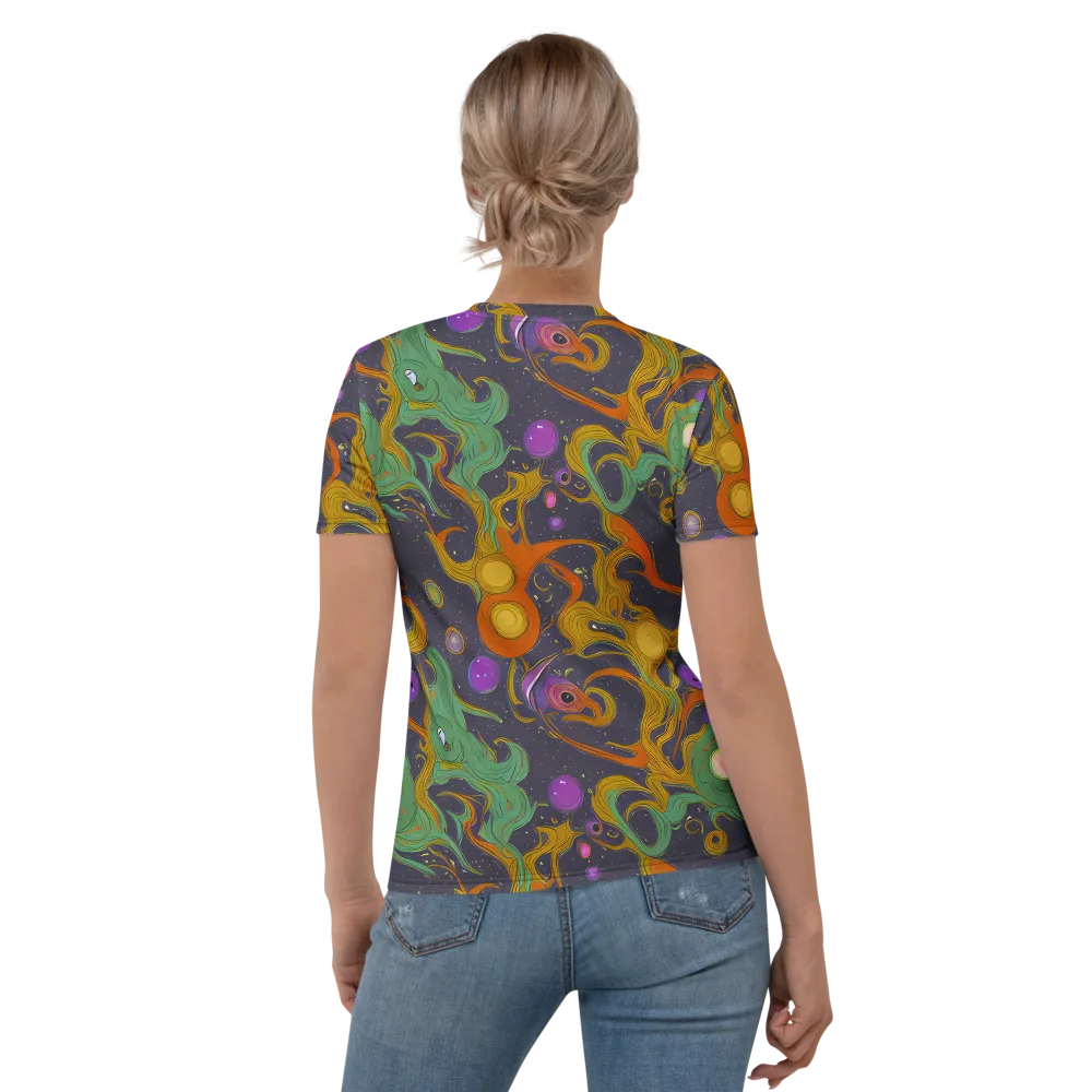 Stellar Marbling on Women's Crew Neck T-Shirt — Back