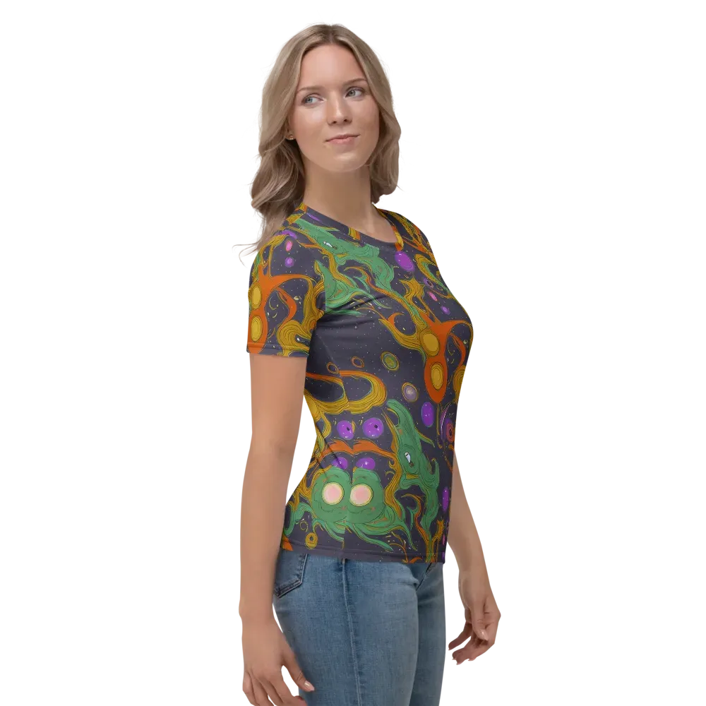 Stellar Marbling on Women's Crew Neck T-Shirt — Right