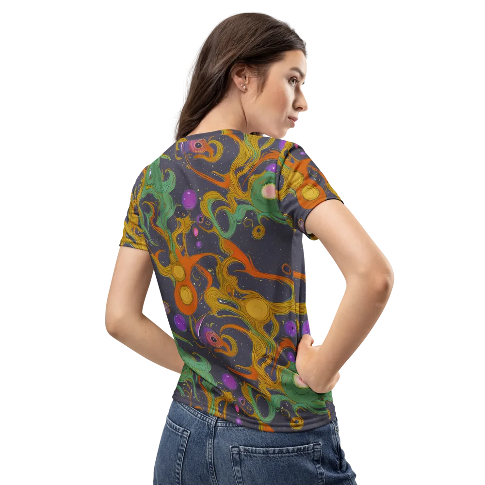 Stellar Marbling on Women's Crew Neck T-Shirt — Back