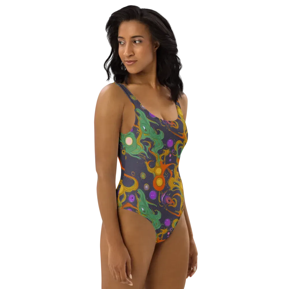 Stellar Marbling on One-Piece Swimsuit — Right