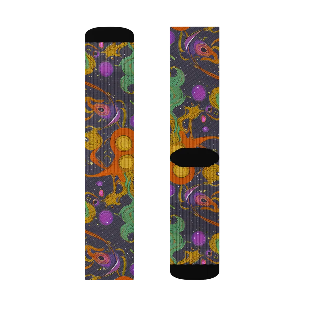Stellar Marbling on Socks — Left Sock
