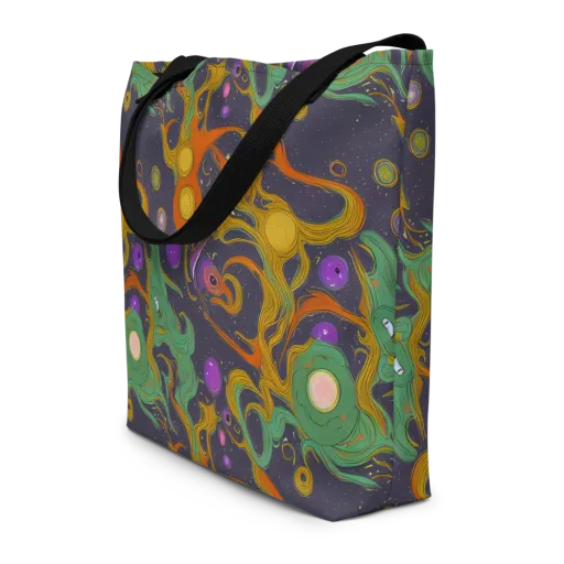 Stellar Marbling on a Large Tote Bag W/ Pocket