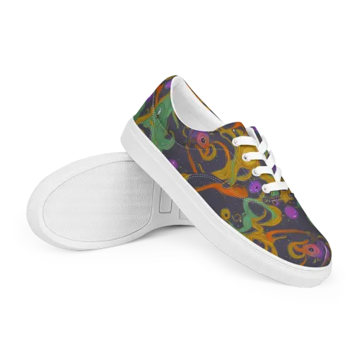 Stellar Marbling on a Men's Lace-Up Canvas Shoes
