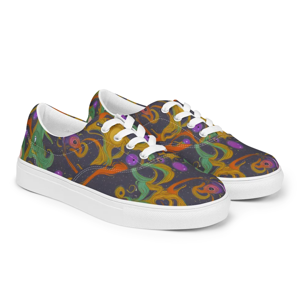 Stellar Marbling on Men's Lace-Up Canvas Shoes — Right Front