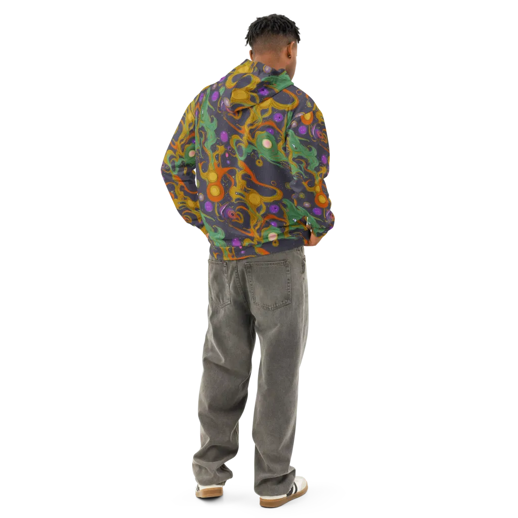 Stellar Marbling on Cotton Hoodie — Back