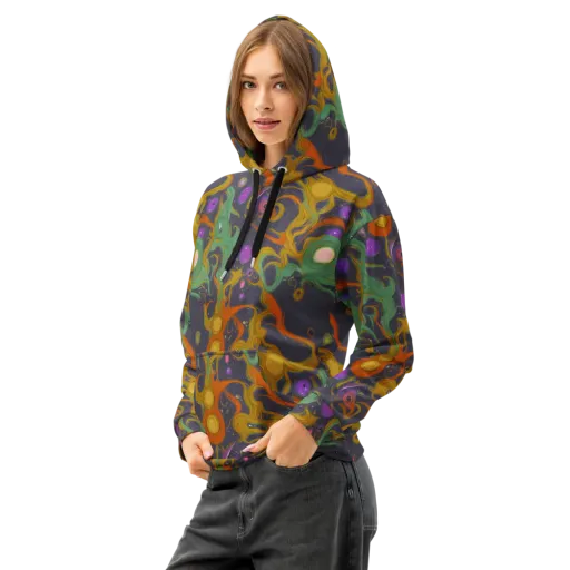 Stellar Marbling on a Cotton Hoodie
