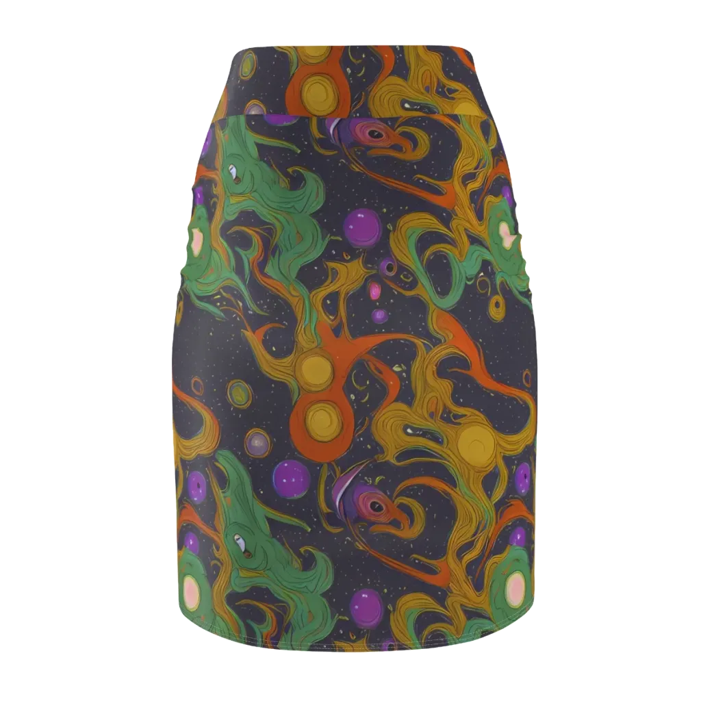 Stellar Marbling on Pencil Skirt — Back