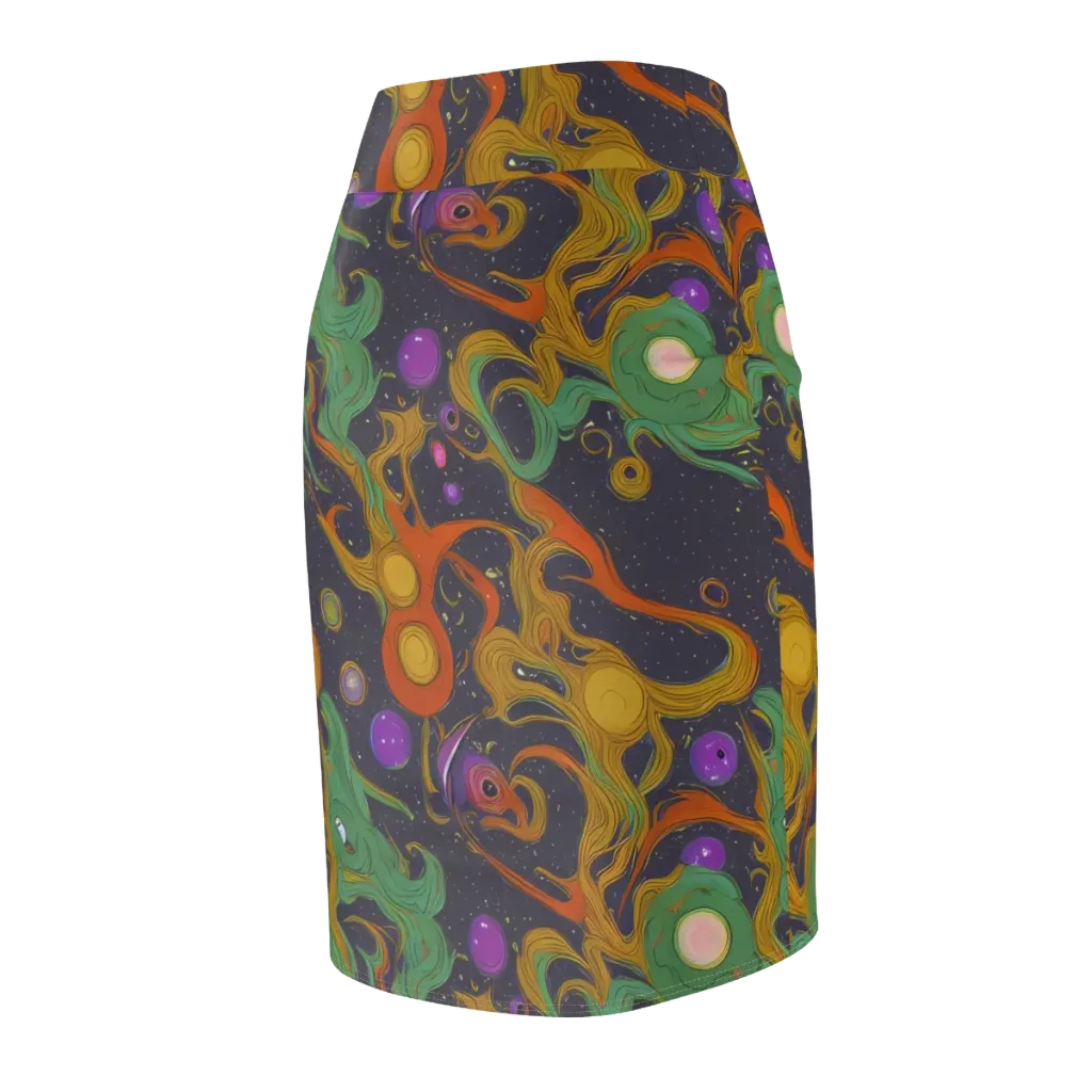 Stellar Marbling on Pencil Skirt — Back Side