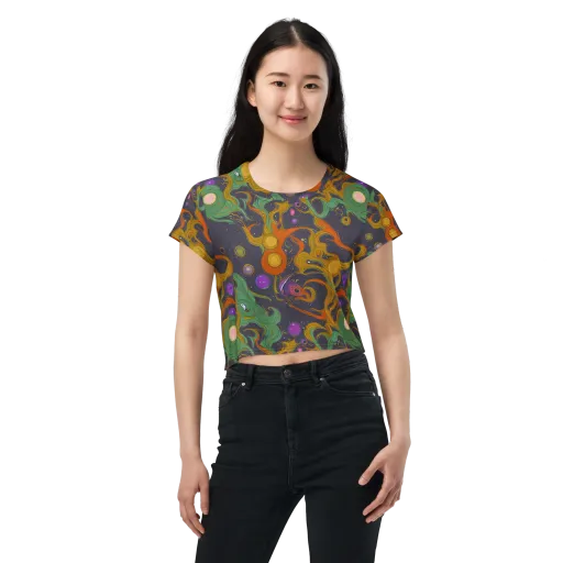 Stellar Marbling on a Crop Tee