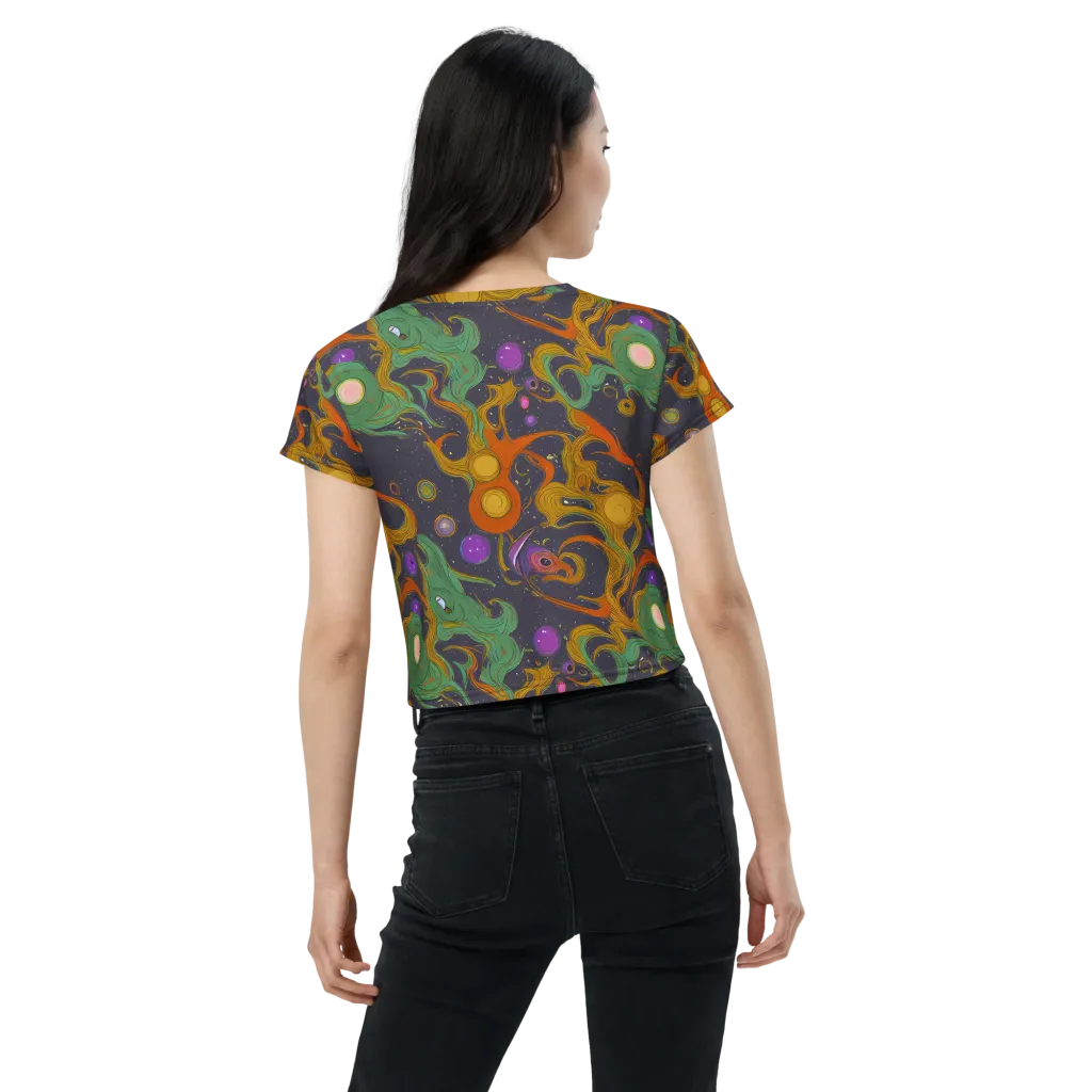 Stellar Marbling on Crop Tee — Back
