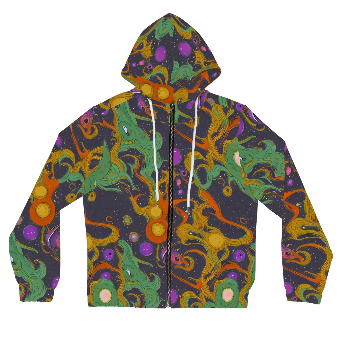 Stellar Marbling on Women's Full-Zip Hoodie — Front
