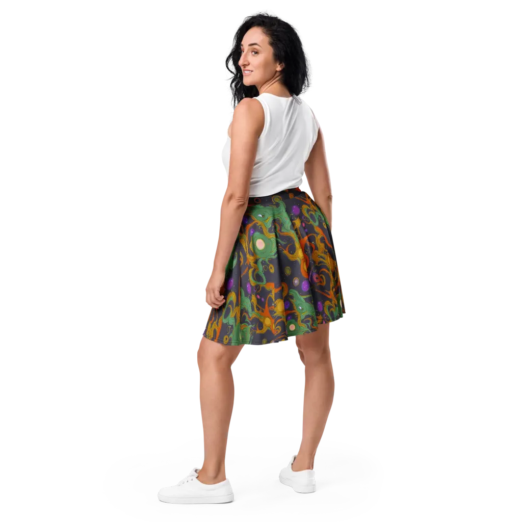 Stellar Marbling on Skater Skirt — Back