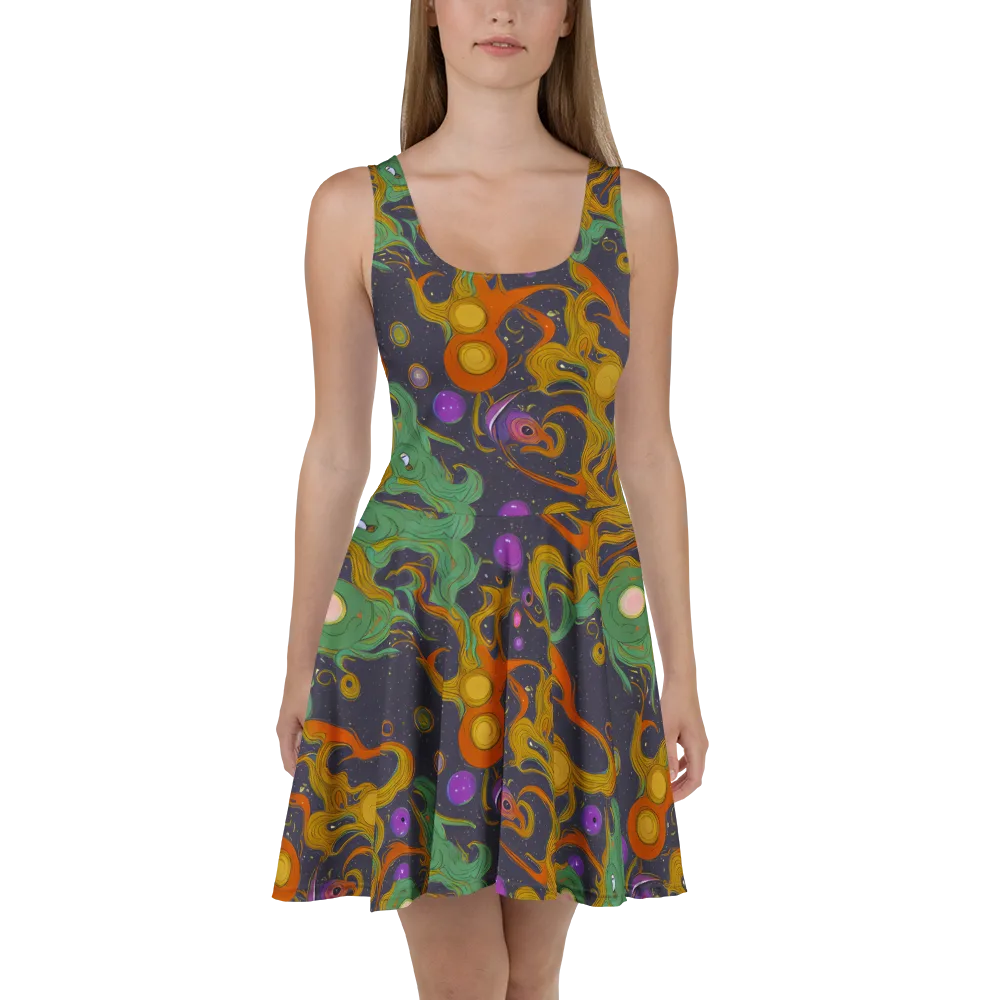 Stellar Marbling on Skater Dress — Front