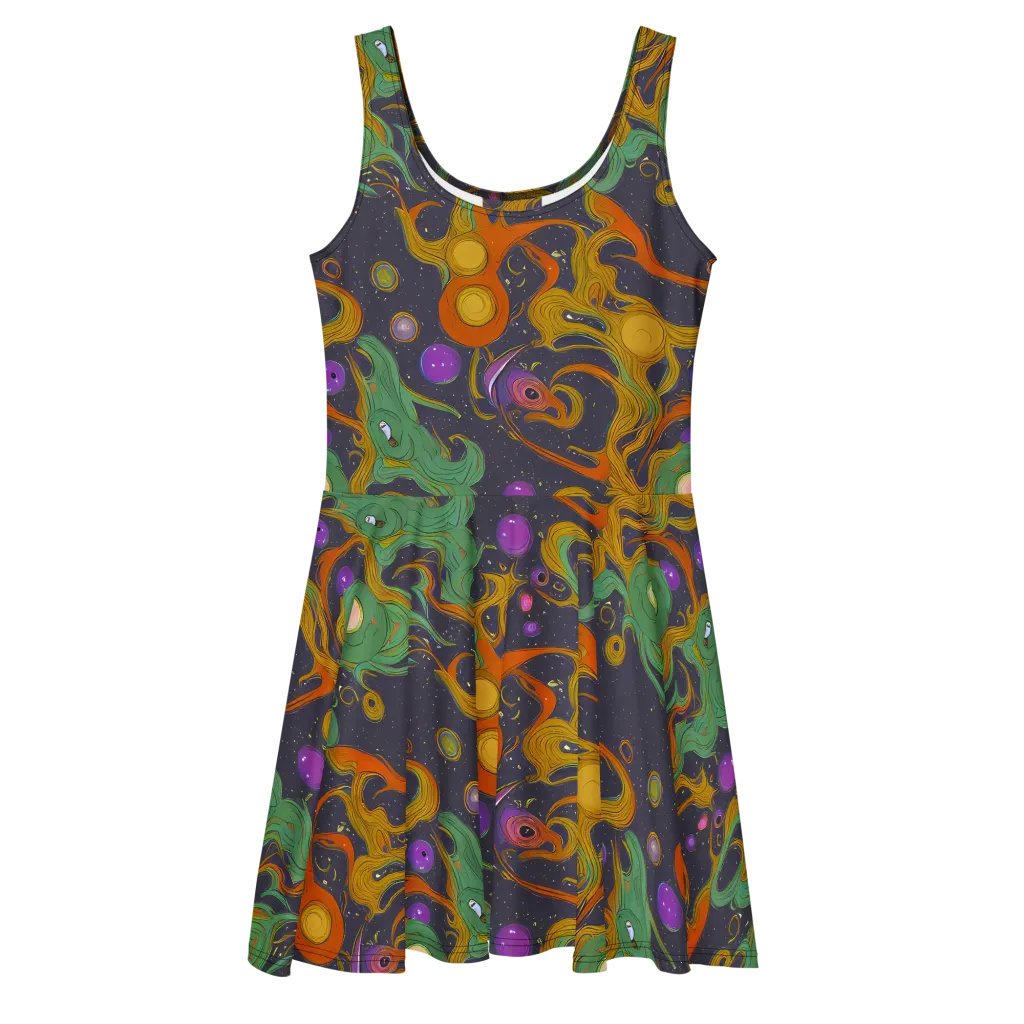 Stellar Marbling on Skater Dress — Front