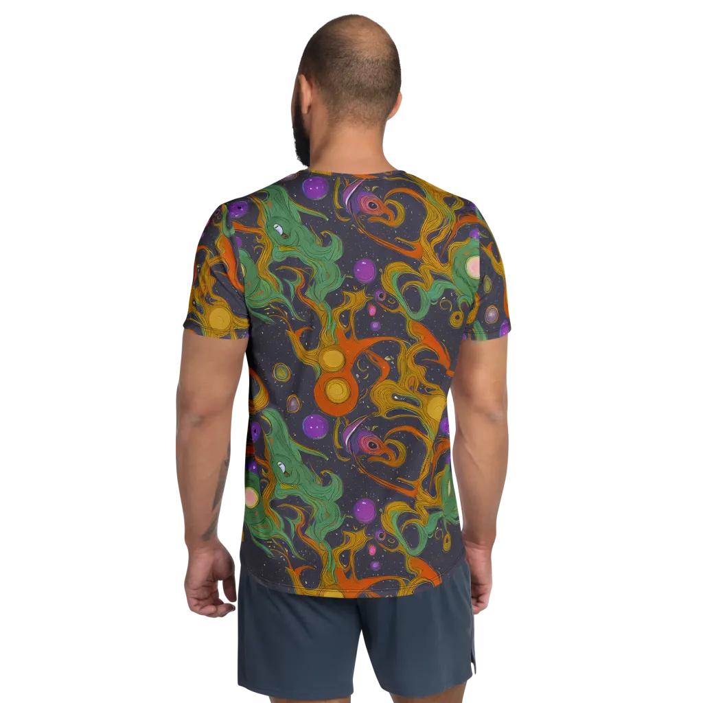 Stellar Marbling on Men's Athletic T-Shirt — Back