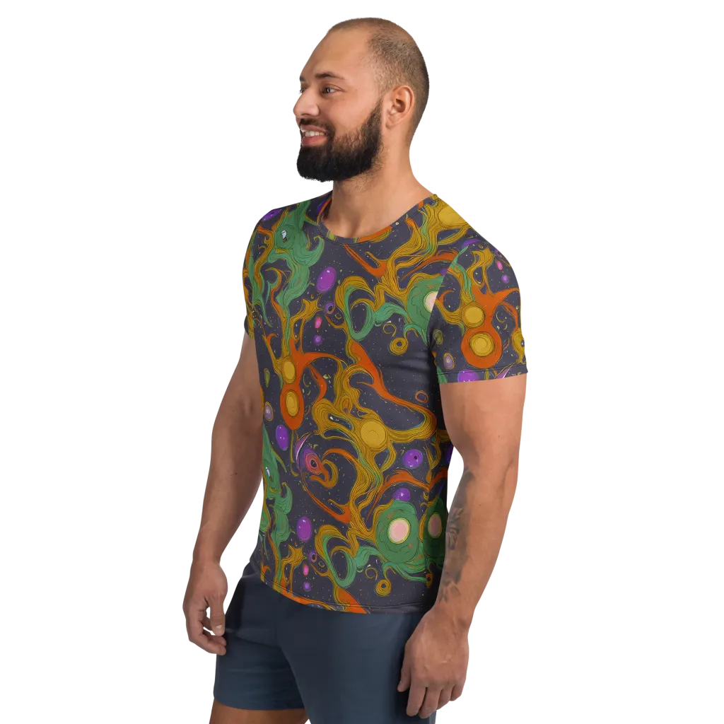 Stellar Marbling on Men's Athletic T-Shirt — Left