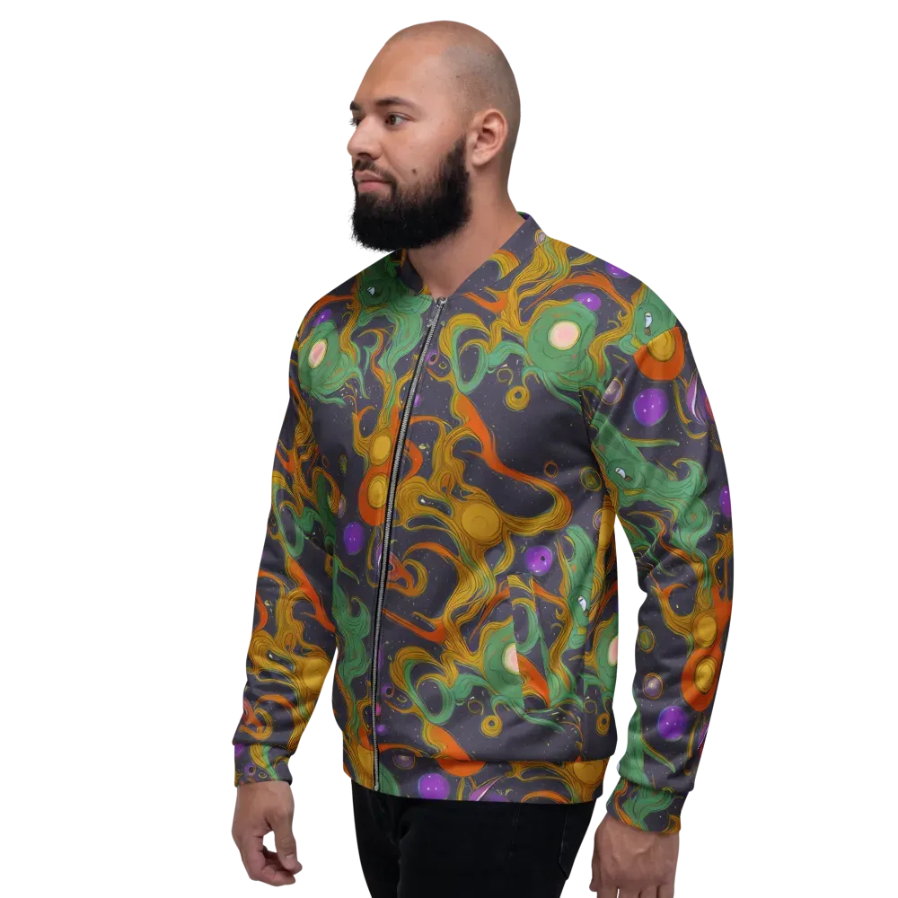Stellar Marbling on Bomber Jacket — Left