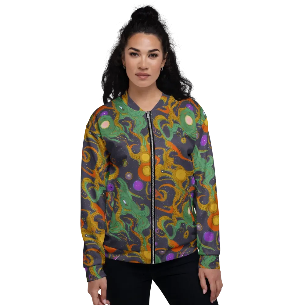 Stellar Marbling on Bomber Jacket — Front