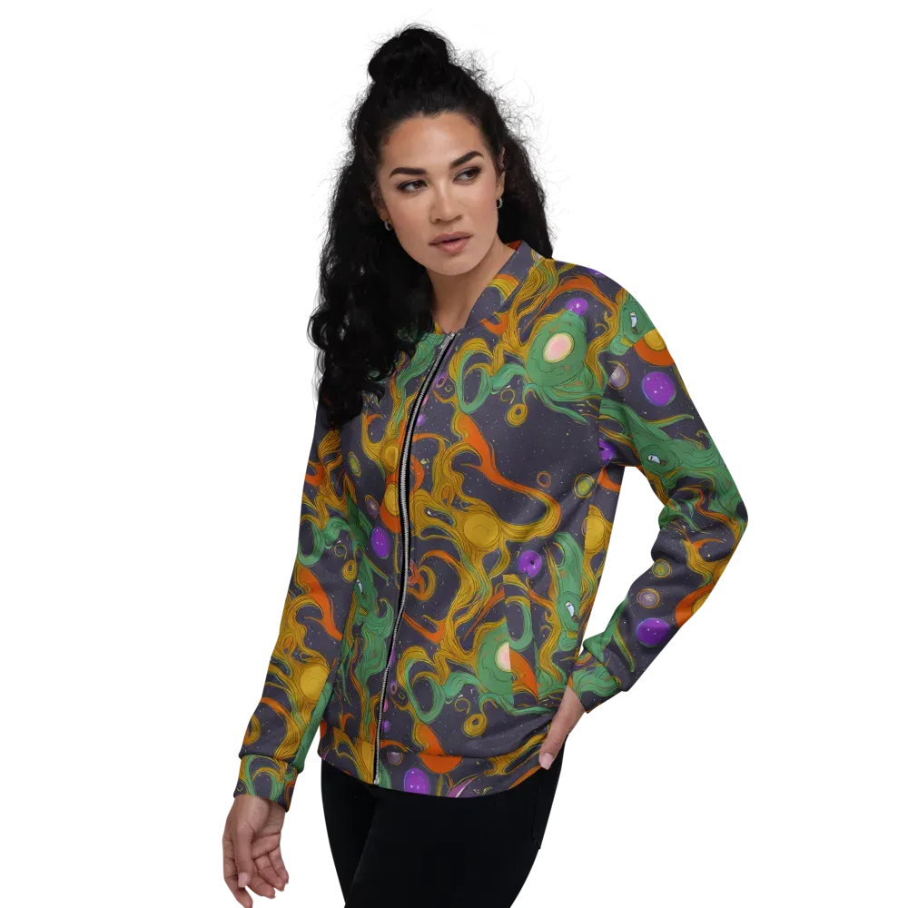 Stellar Marbling on Bomber Jacket — Left