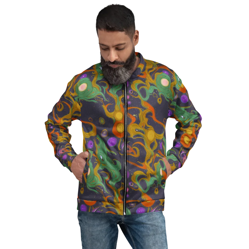 Stellar Marbling on Bomber Jacket — Front